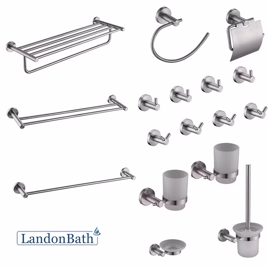 Wood and Aluminum Bathroom Accessories
