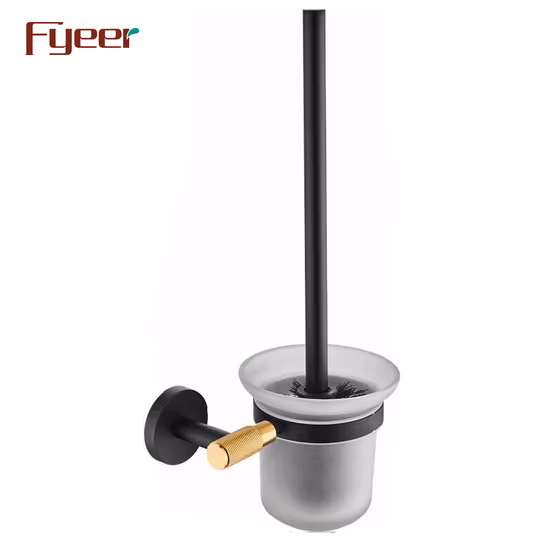 Fyeer Toalheiro Suporte de Tecido Robe Gancho Conjunto de Acessórios de Banheiro Preto e Dourado